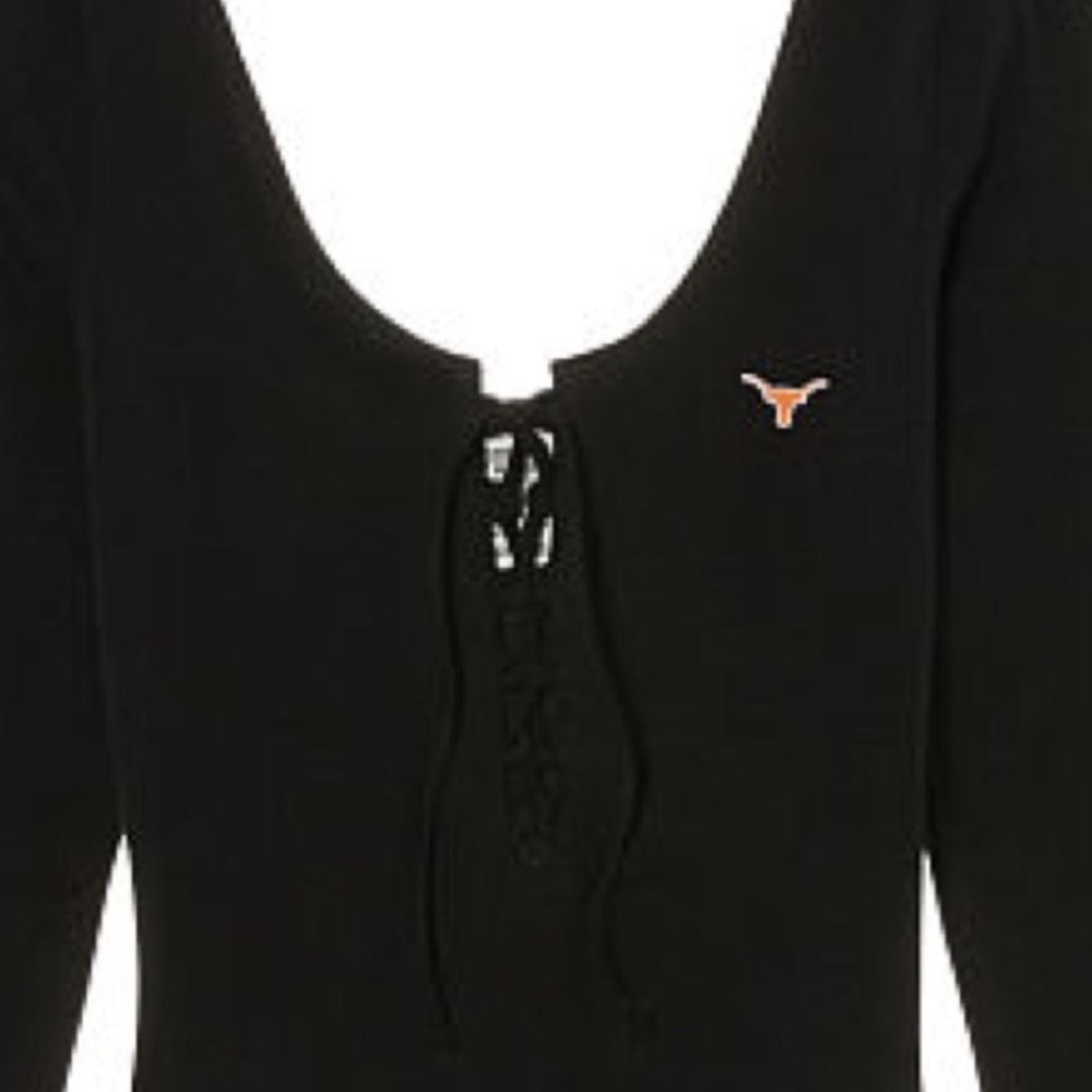 PINK Victoria’s Secret University of Texas Black Bodysuit